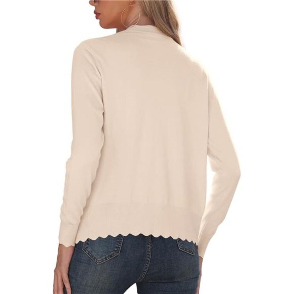 NEW Women's Long Sleeve V-Neck Button Down Cardigan Knit Shrugs Sweater - Picture 4 of 5